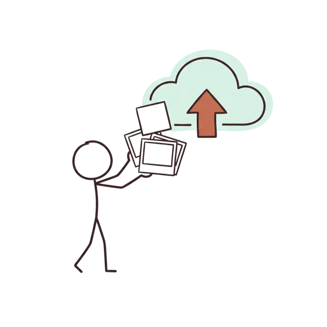Kunde lädt Logo und Fotos in die Cloud hoch